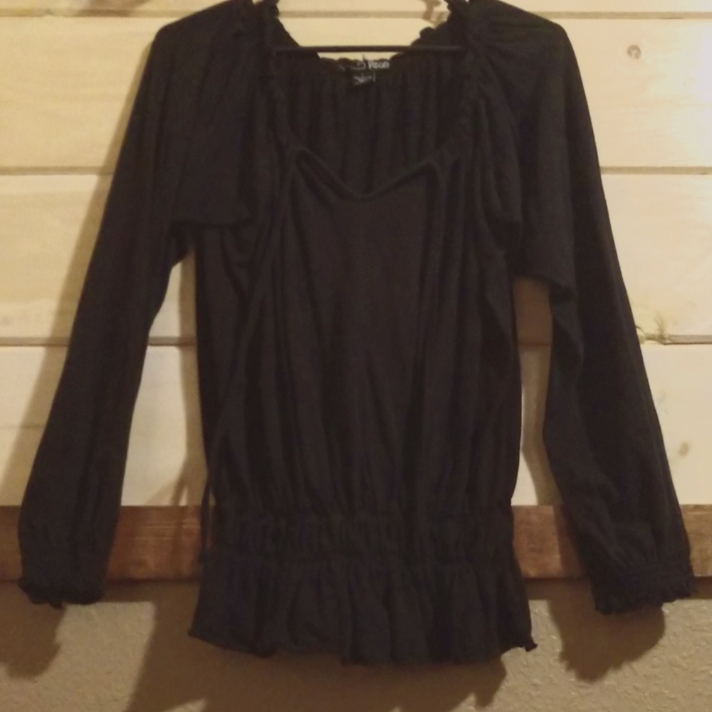 Black stretch pirate shirt